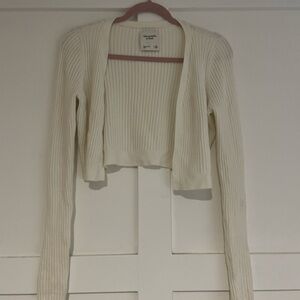 Abercrombie & fitch Cream Ribbed Cardigan